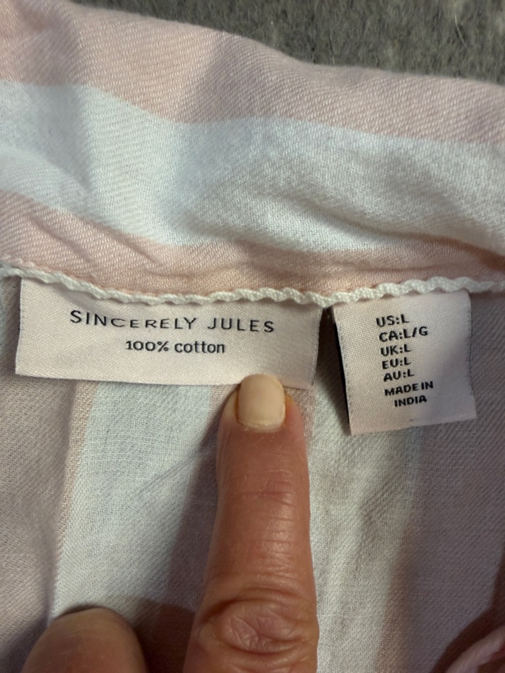 Sincerly Jules Blush Pink & White Striped Short-Sleeve Pajama Set - Picture 3 of 6